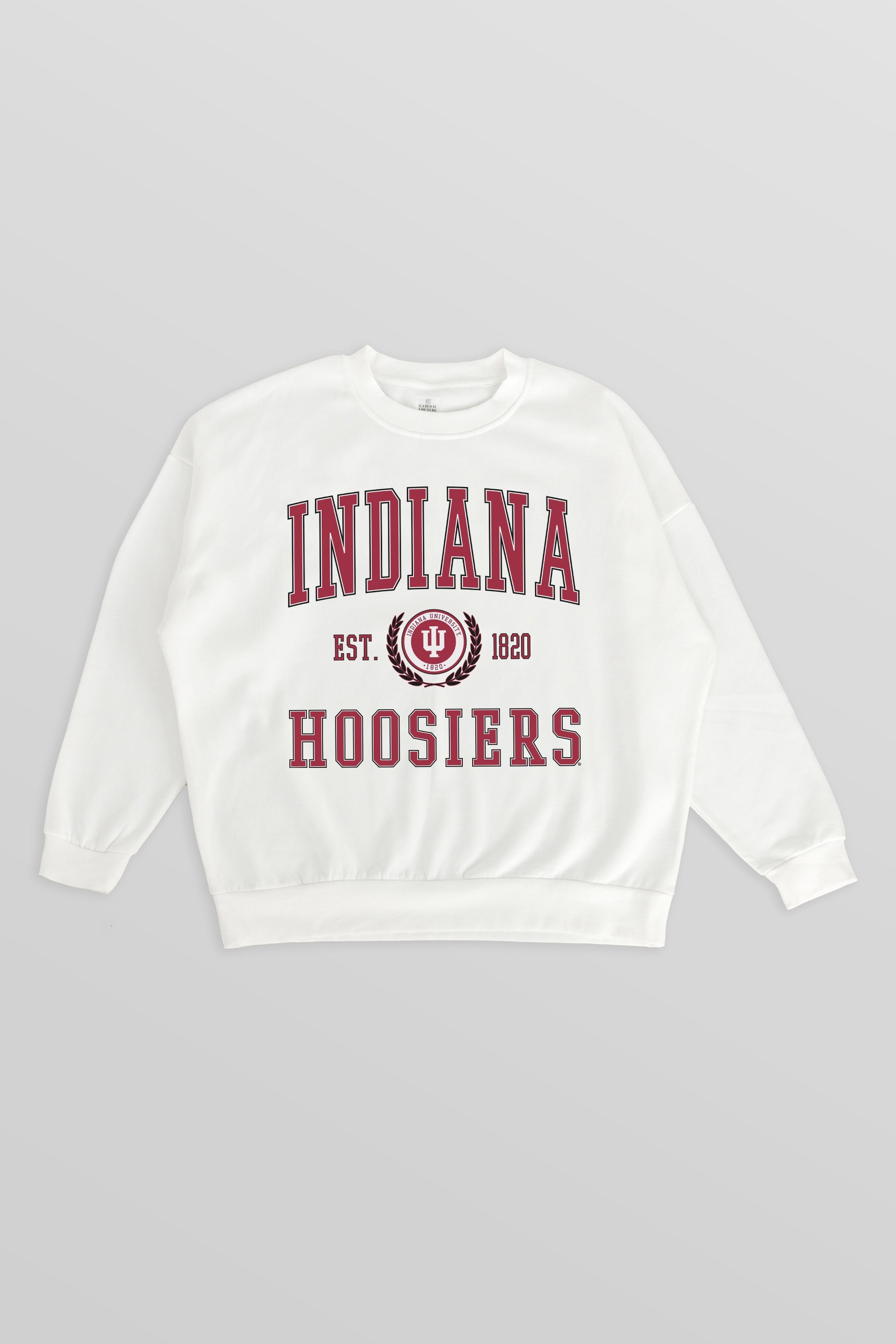 INDIANA HOOSIERS TIMELESS TRIUMPH PREMIUM FLEECE DROP SHOULDER CREWNECK PULLOVER