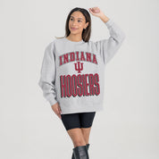 INDIANA HOOSIERS FIERCE FOCUS PREMIUM FLEECE DROP SHOULDER CREWNECK PULLOVER