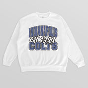 INDIANAPOLIS COLTS FADED FORMATION PREMIUM FLEECE CREWNECK PULLOVER