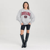 INDIANA HOOSIERS TRADITION REFINED PREMIUM FLEECE CREWNECK PULLOVER