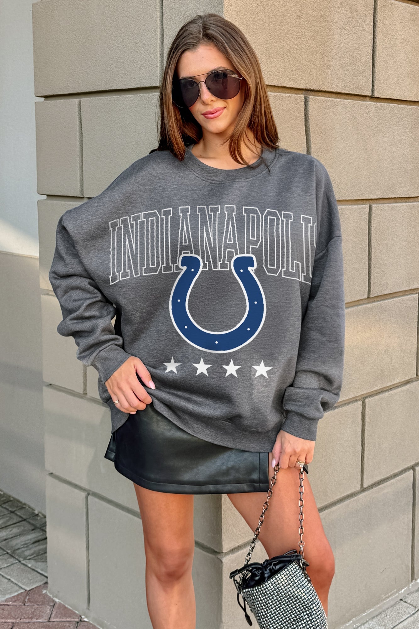 INDIANAPOLIS COLTS RISING STAR PREMIUM FLEECE CREWNECK PULLOVER