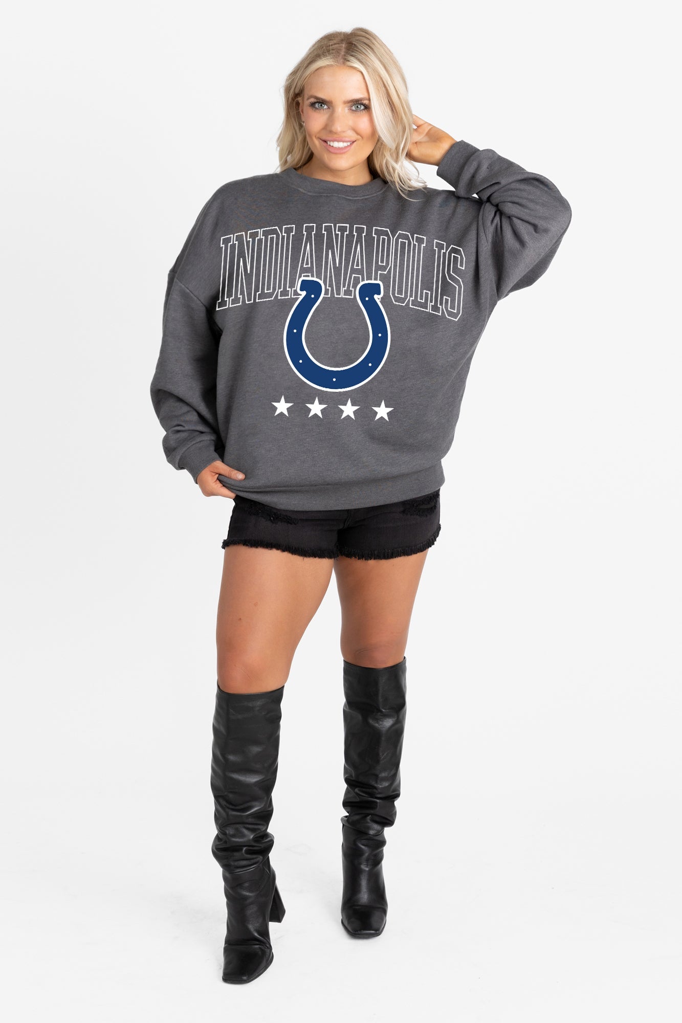 INDIANAPOLIS COLTS RISING STAR PREMIUM FLEECE CREWNECK PULLOVER
