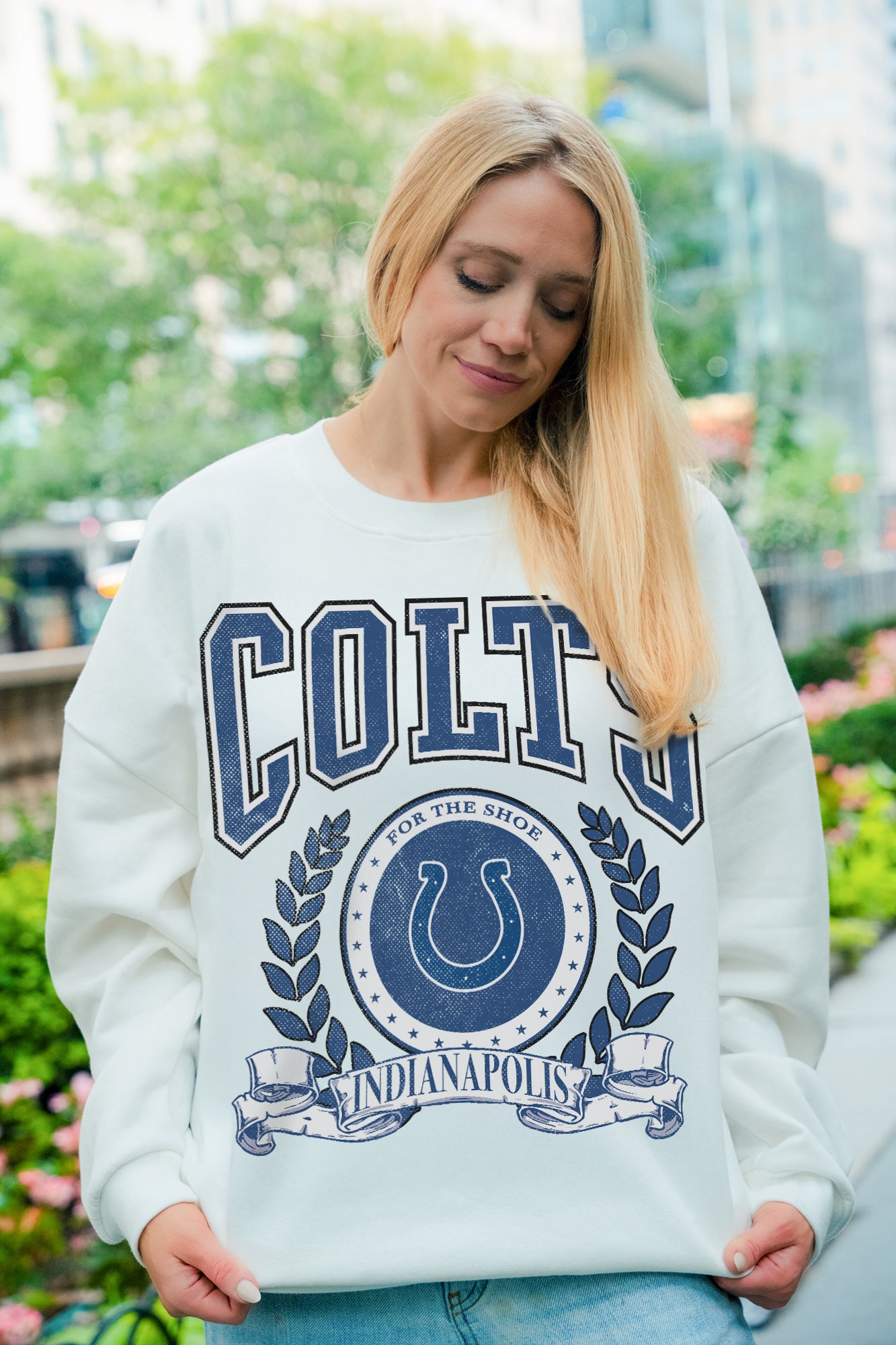 INDIANAPOLIS COLTS STAY COOL PREMIUM FLEECE CREWNECK PULLOVER