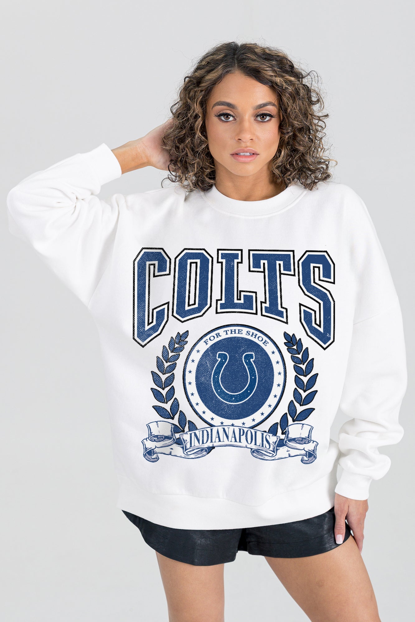 INDIANAPOLIS COLTS STAY COOL PREMIUM FLEECE CREWNECK PULLOVER