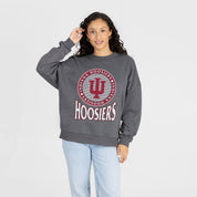INDIANA HOOSIERS SATURDAY SEAL PREMIUM FLEECE DROP SHOULDER CREWNECK PULLOVER