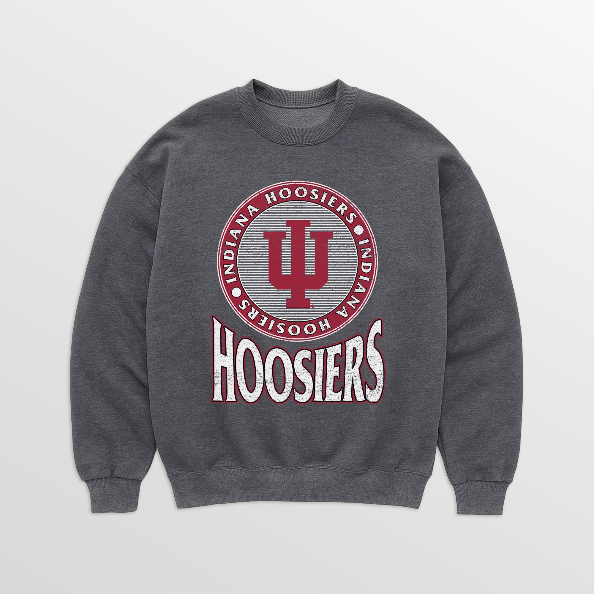 INDIANA HOOSIERS SATURDAY SEAL PREMIUM FLEECE DROP SHOULDER CREWNECK PULLOVER