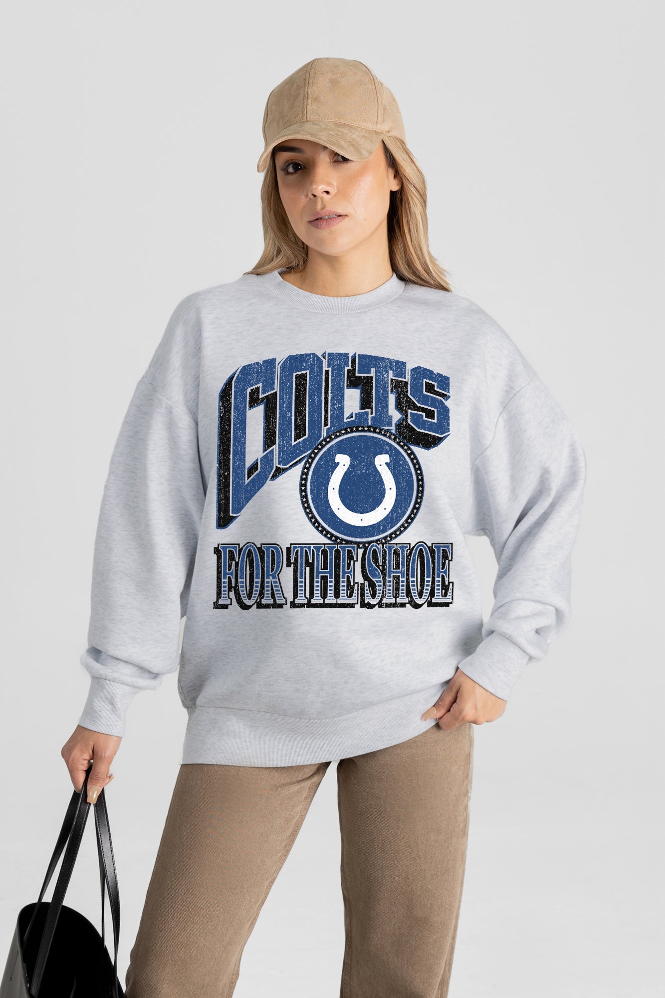 INDIANAPOLIS COLTS GAME ON PREMIUM FLEECE DROP SHOULDER CREWNECK PULLOVER