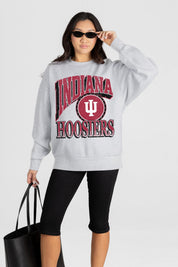 INDIANA HOOSIERS GAME ON PREMIUM FLEECE DROP SHOULDER CREWNECK PULLOVER
