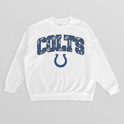 INDIANAPOLIS COLTS SWEET PLAY PREMIUM FLEECE DROP SHOULDER CREWNECK PULLOVER