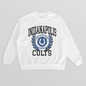 INDIANAPOLIS COLTS GOLD STANDARD PREMIUM FLEECE DROP SHOULDER CREWNECK PULLOVER