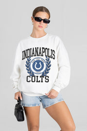 INDIANAPOLIS COLTS GOLD STANDARD PREMIUM FLEECE DROP SHOULDER CREWNECK PULLOVER