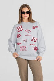INDIANA HOOSIERS ALL IN REPEAT PREMIUM FLEECE DROP SHOULDER CREWNECK PULLOVER
