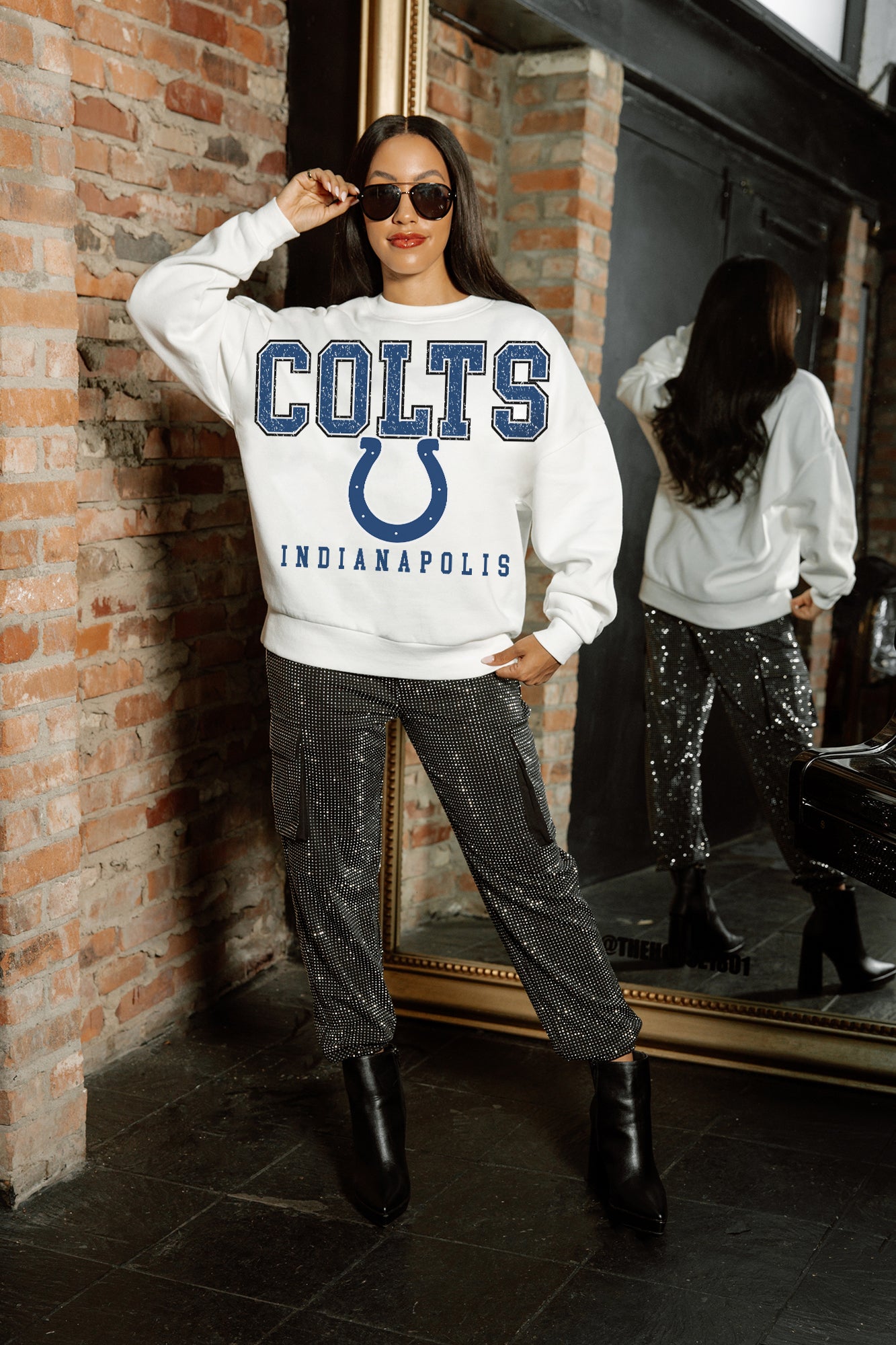 INDIANAPOLIS COLTS Sunday Drives Fleece Crewneck Pullover