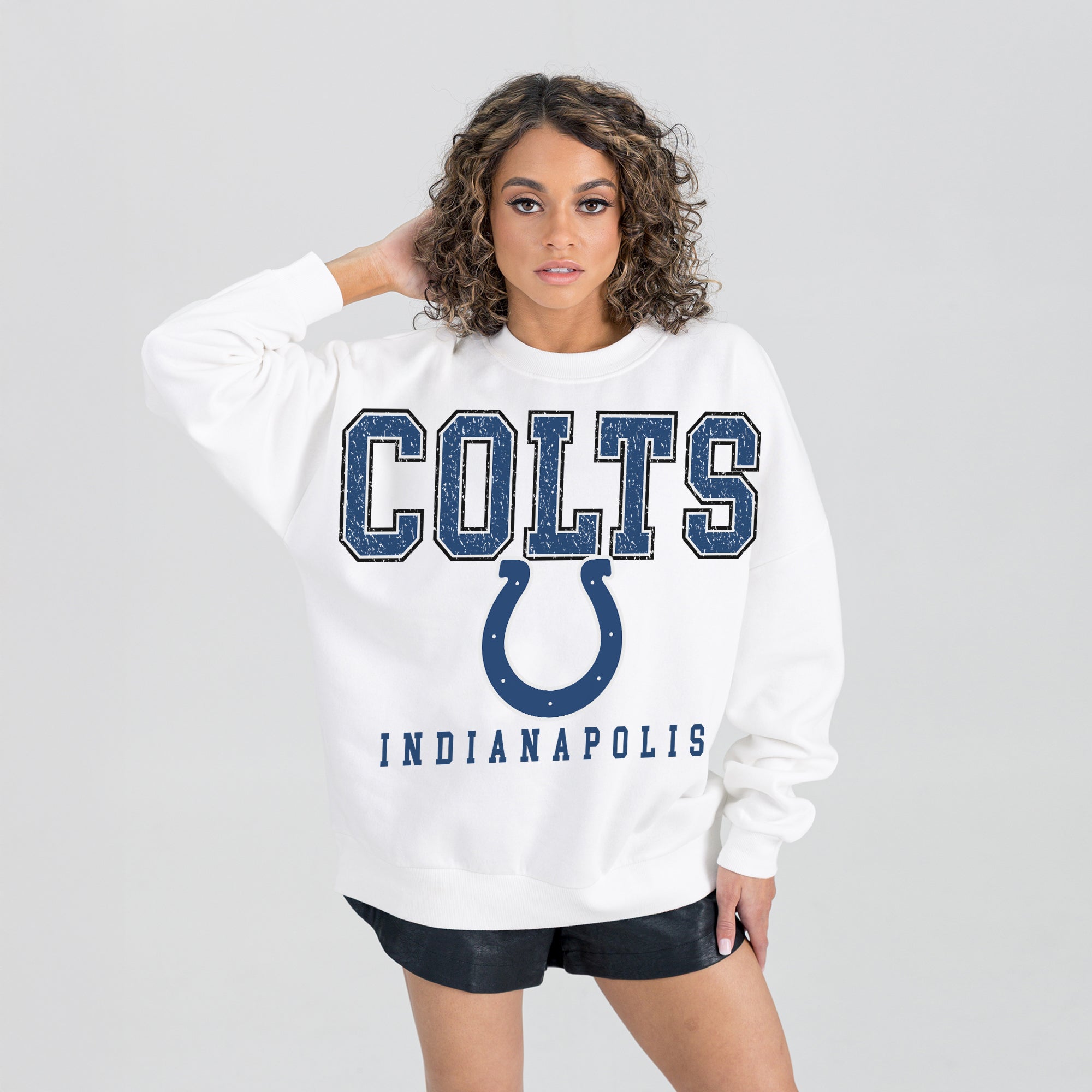 INDIANAPOLIS COLTS Sunday Drives Fleece Crewneck Pullover