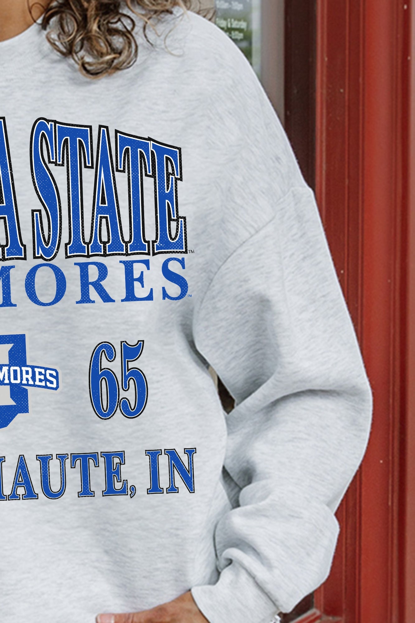 INDIANA STATE SYCAMORES ALLEGIANCE PREMIUM FLEECE DROP SHOULDER CREWNECK PULLOVER