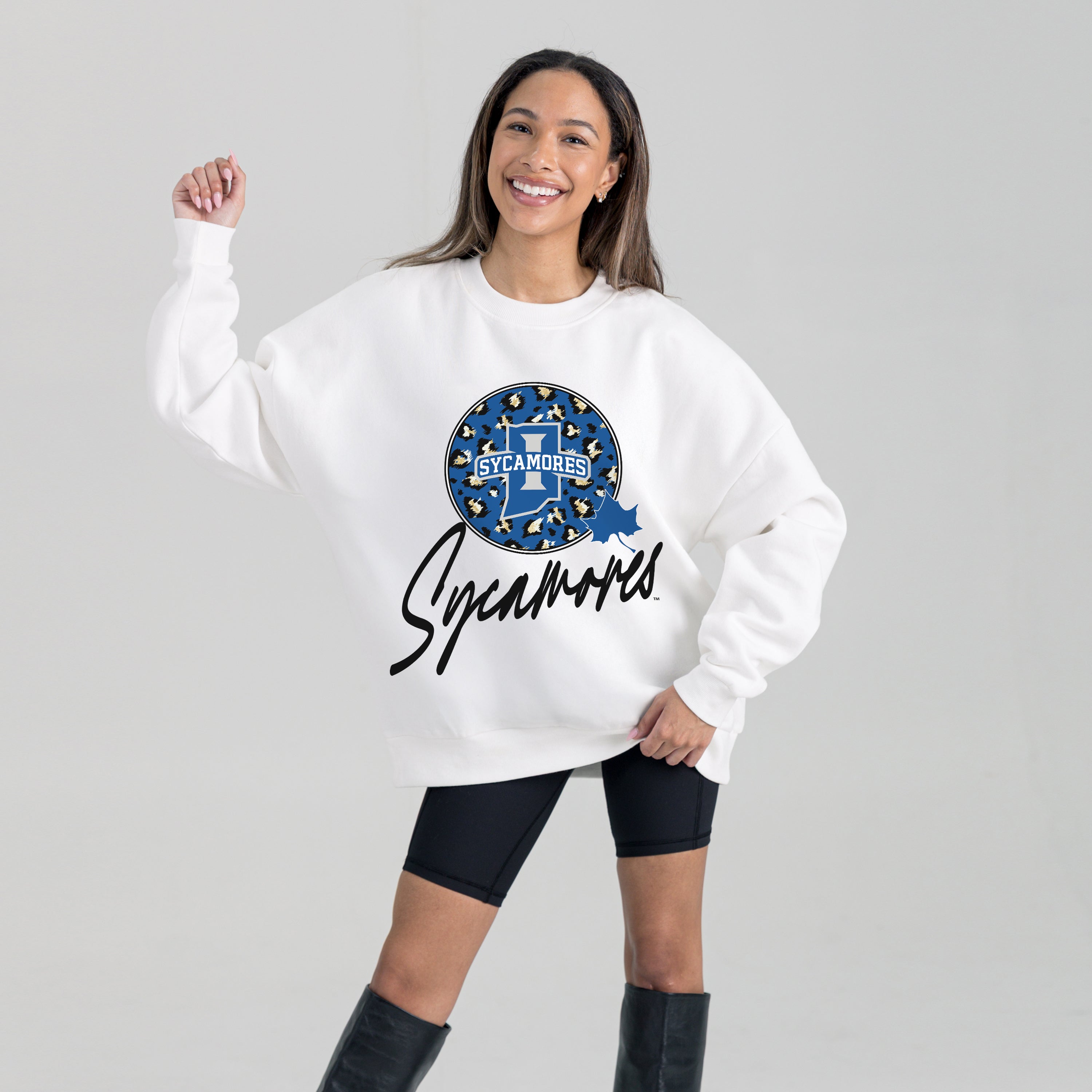 INDIANA STATE SYCAMORES WILD BREAKTHROUGH PREMIUM FLEECE CREWNECK PULLOVER