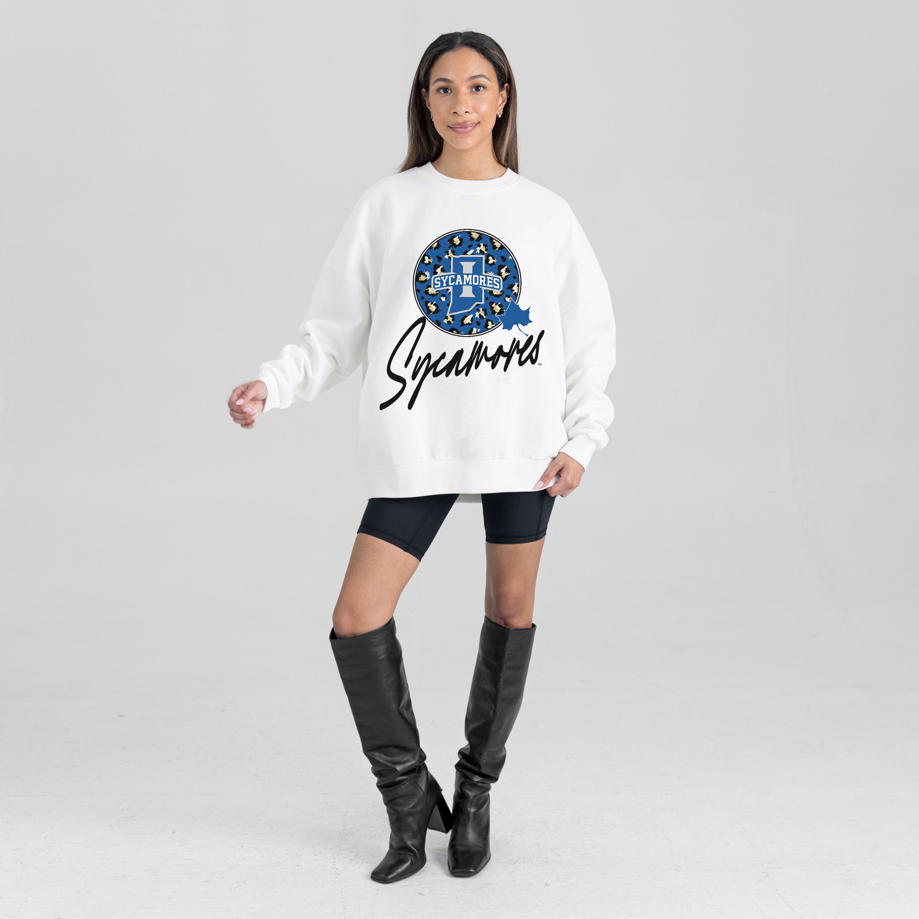 INDIANA STATE SYCAMORES WILD BREAKTHROUGH PREMIUM FLEECE CREWNECK PULLOVER