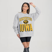 IOWA HAWKEYES FIERCE FOCUS PREMIUM FLEECE DROP SHOULDER CREWNECK PULLOVER