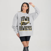 IOWA HAWKEYES PENNANT PRIDE PREMIUM FLEECE DROP SHOULDER CREWNECK PULLOVER
