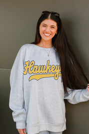 IOWA HAWKEYES CLASSIC WIN PREMIUM FLEECE CREWNECK PULLOVER