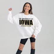 IOWA HAWKEYES ALUMNI ERA PREMIUM DROP SHOULDER FLEECE CREWNECK PULLOVER