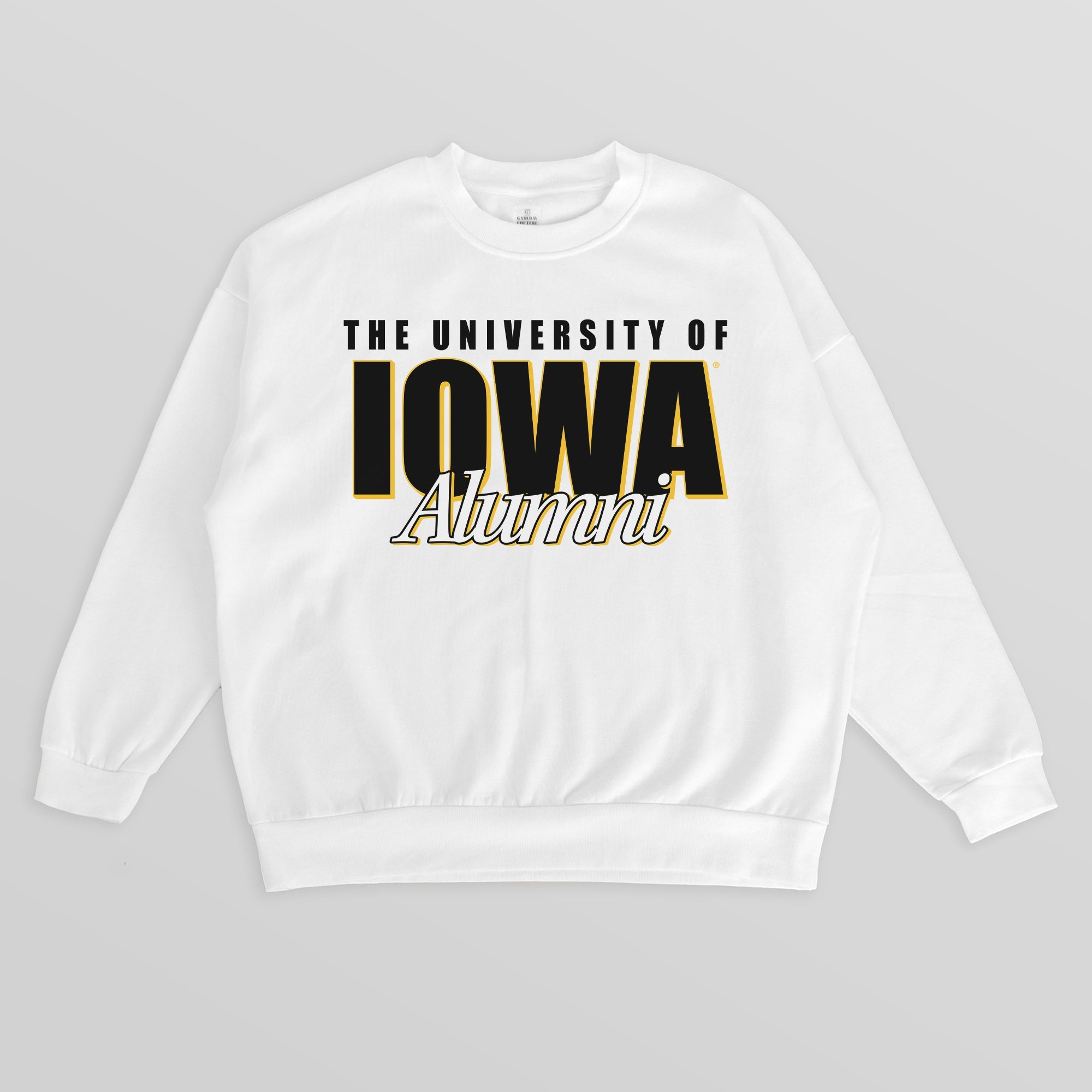 IOWA HAWKEYES ALUMNI ERA PREMIUM DROP SHOULDER FLEECE CREWNECK PULLOVER