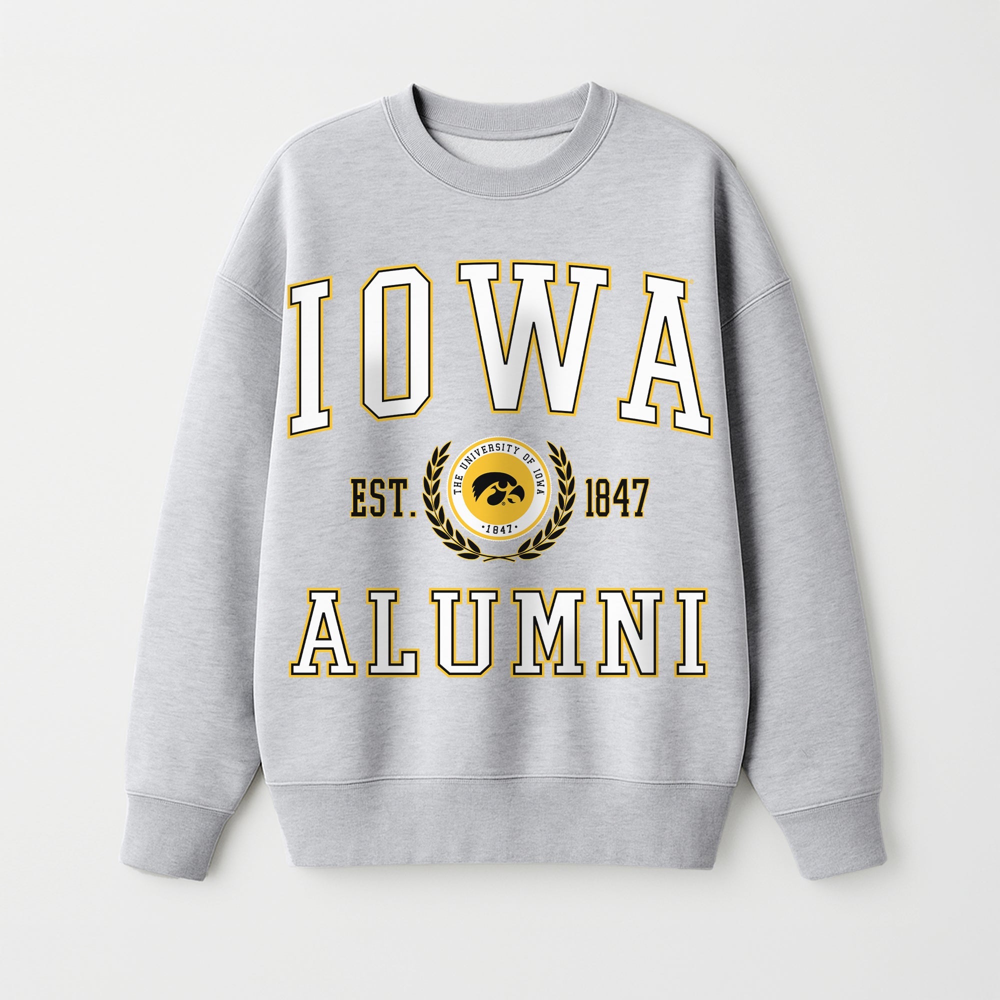 IOWA HAWKEYES DEGREE UNLOCKED PREMIUM DROP SHOULDER FLEECE CREWNECK PULLOVER