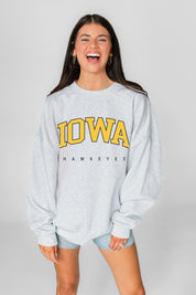 IOWA HAWKEYES NEXT MOVE PREMIUM FLEECE UNISEX CREWNECK PULLOVER