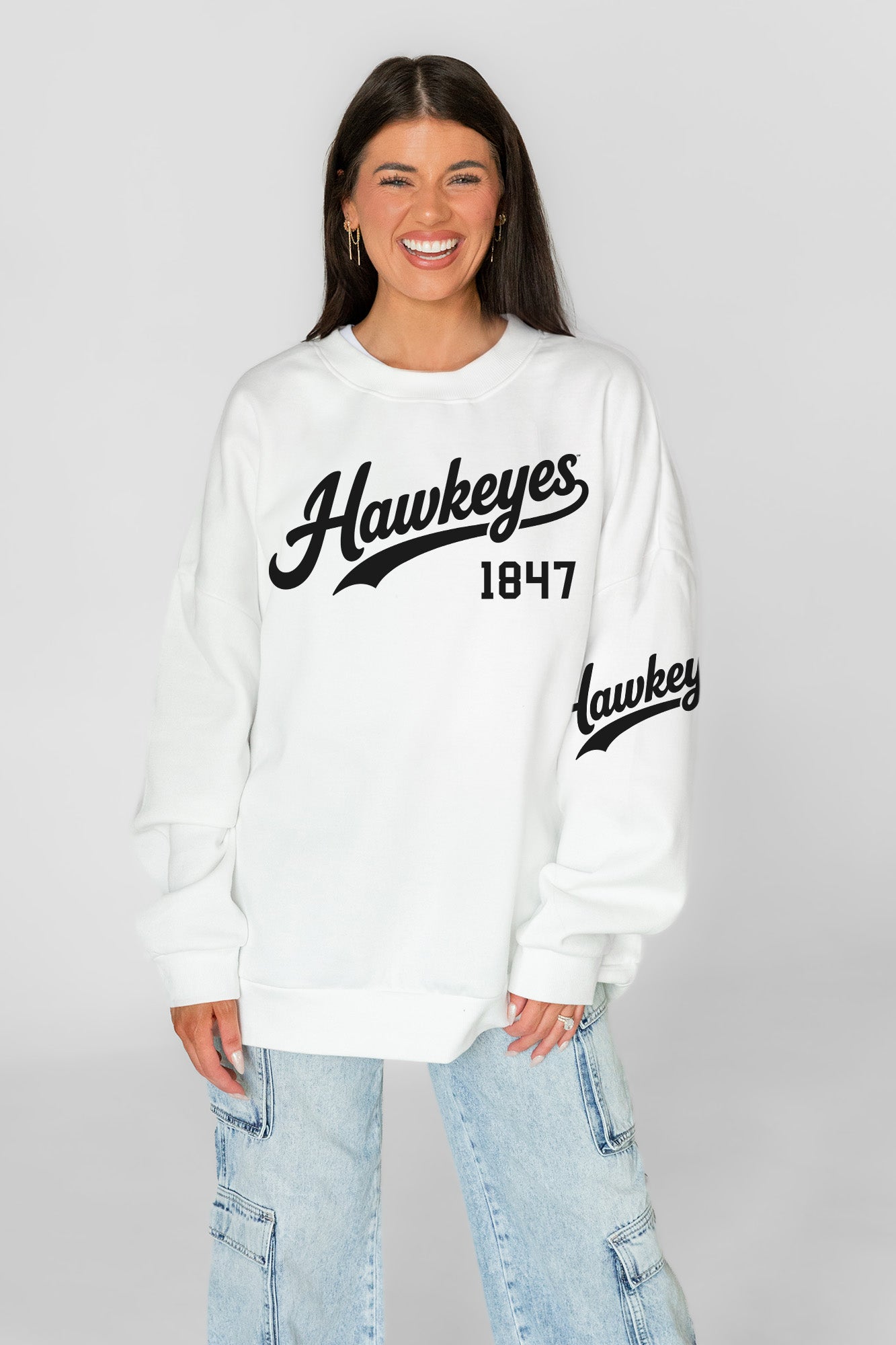 IOWA HAWKEYES DAY ONE PREMIUM FLEECE UNISEX CREWNECK PULLOVER