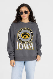 IOWA HAWKEYES SATURDAY SEAL PREMIUM FLEECE DROP SHOULDER CREWNECK PULLOVER