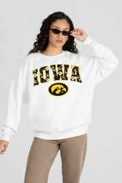 IOWA HAWKEYES SWEET PLAY PREMIUM FLEECE DROP SHOULDER CREWNECK PULLOVER
