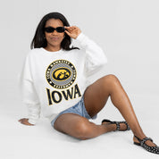 IOWA HAWKEYES ENDZONE PREMIUM FLEECE DROP SHOULDER CREWNECK PULLOVER