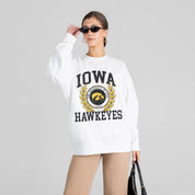 IOWA HAWKEYES GOLD STANDARD PREMIUM FLEECE DROP SHOULDER CREWNECK PULLOVER