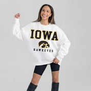 IOWA HAWKEYES Freestyle Fleece Drop-Shoulder Pullover