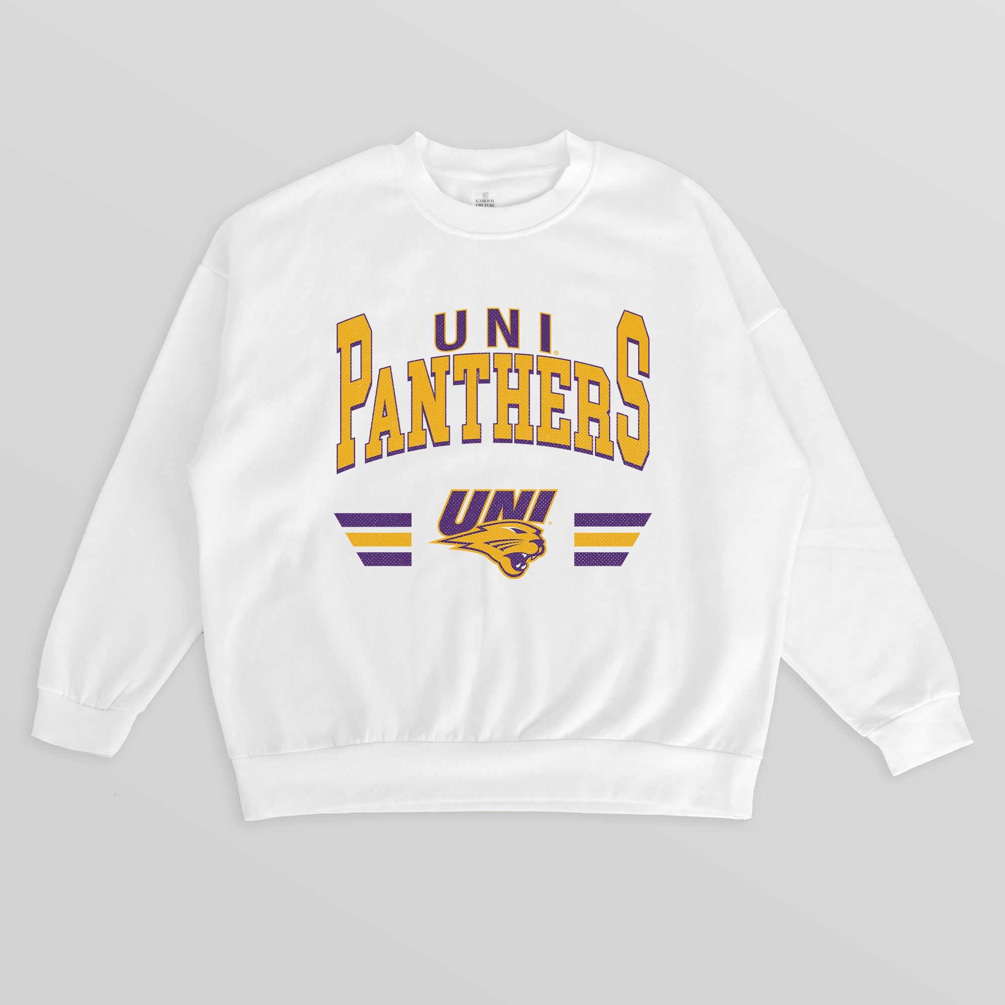 NORTHERN IOWA PANTHERS SWIFT STRIKE PREMIUM FLEECE DROP SHOULDER CREWNECK PULLOVER