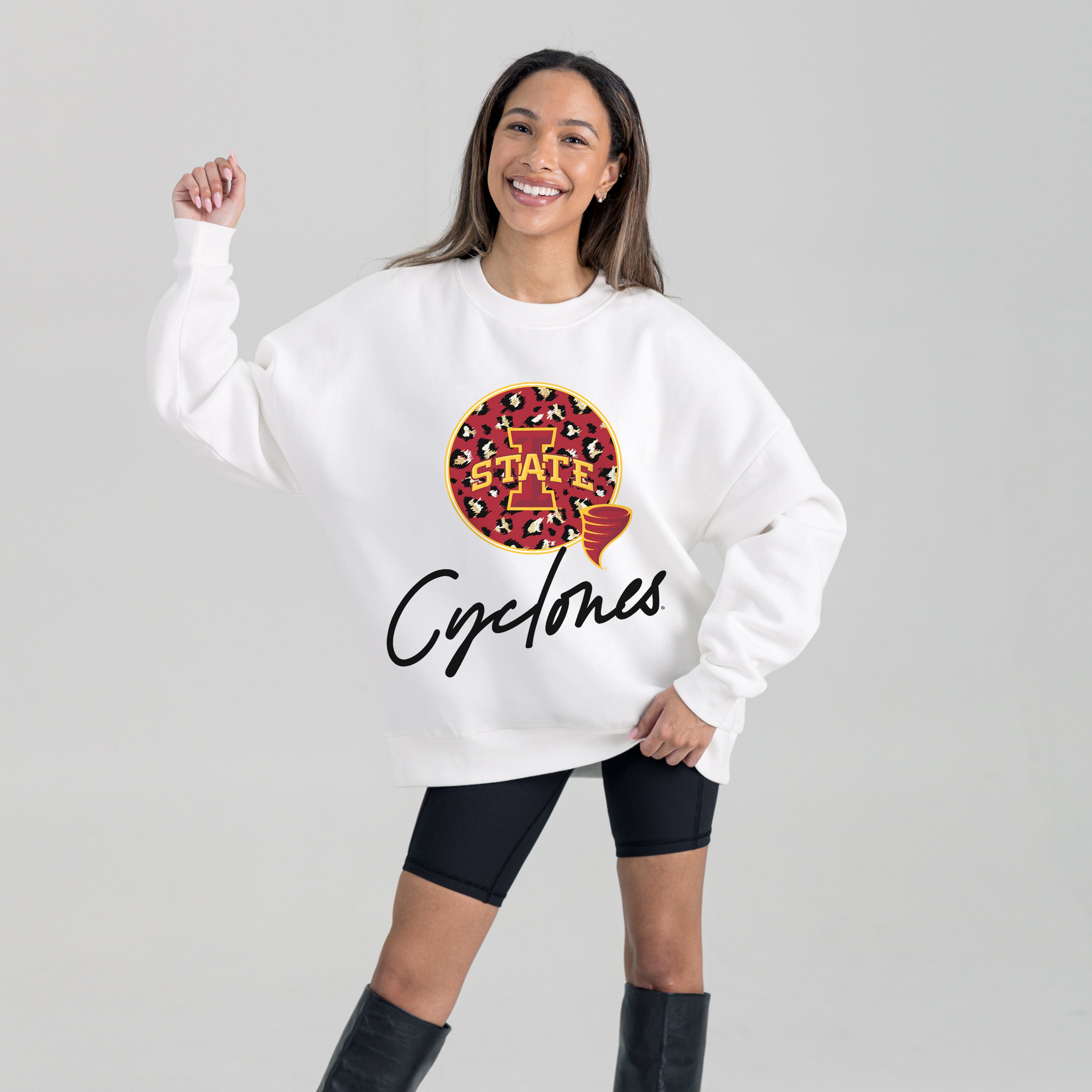 IOWA STATE CYCLONES WILD BREAKTHROUGH PREMIUM FLEECE CREWNECK PULLOVER