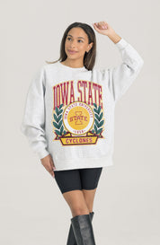 IOWA STATE CYCLONES HERITAGE PREMIUM FLEECE DROP SHOULDER CREWNECK PULLOVER