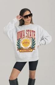 IOWA STATE CYCLONES HERITAGE PREMIUM FLEECE DROP SHOULDER CREWNECK PULLOVER