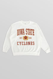 IOWA STATE CYCLONES TIMELESS TRIUMPH PREMIUM FLEECE DROP SHOULDER CREWNECK PULLOVER