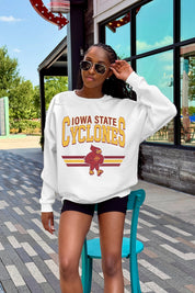 IOWA STATE CYCLONES SWIFT STRIKE PREMIUM FLEECE DROP SHOULDER CREWNECK PULLOVER
