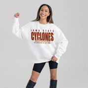 IOWA STATE CYCLONES ALUMNI ERA PREMIUM DROP SHOULDER FLEECE CREWNECK PULLOVER