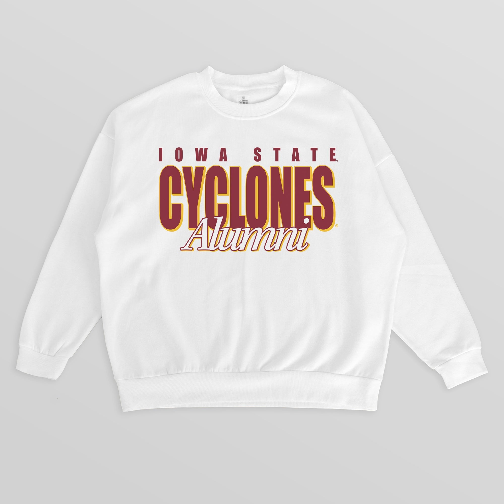 IOWA STATE CYCLONES ALUMNI ERA PREMIUM DROP SHOULDER FLEECE CREWNECK PULLOVER