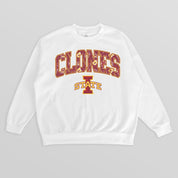 IOWA STATE CYCLONES SWEET PLAY PREMIUM FLEECE DROP SHOULDER CREWNECK PULLOVER