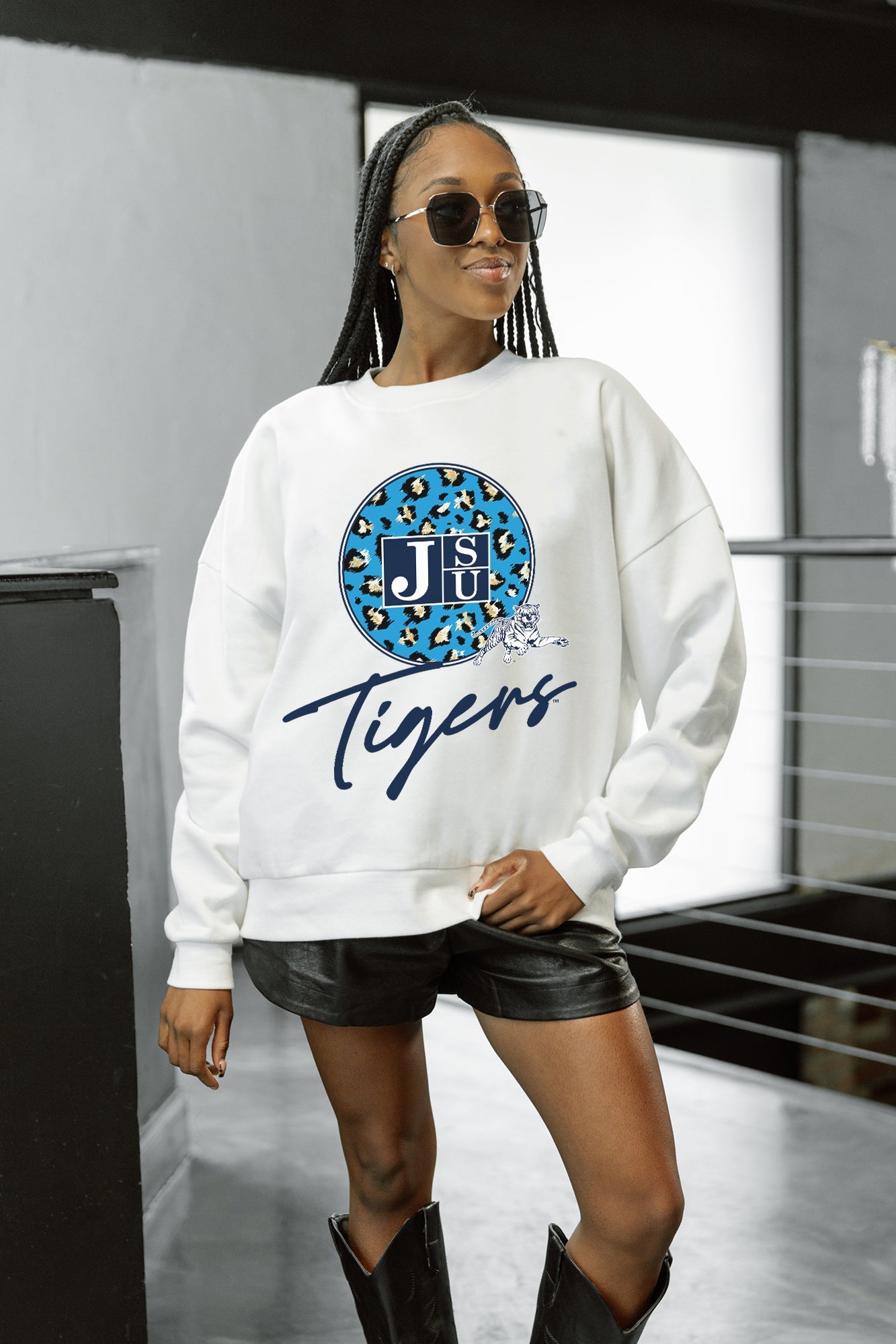 JACKSON STATE TIGERS WILD BREAKTHROUGH PREMIUM FLEECE CREWNECK PULLOVER