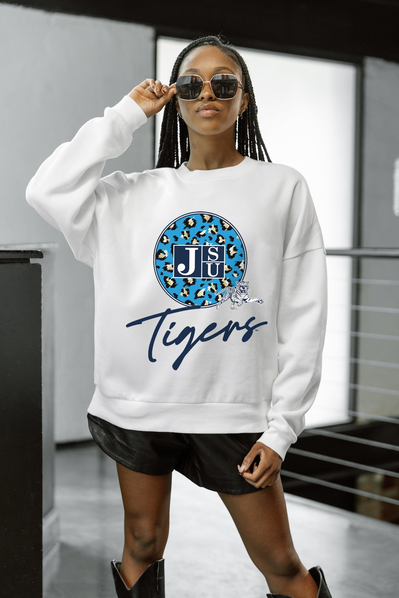 JACKSON STATE TIGERS WILD BREAKTHROUGH PREMIUM FLEECE CREWNECK PULLOVER