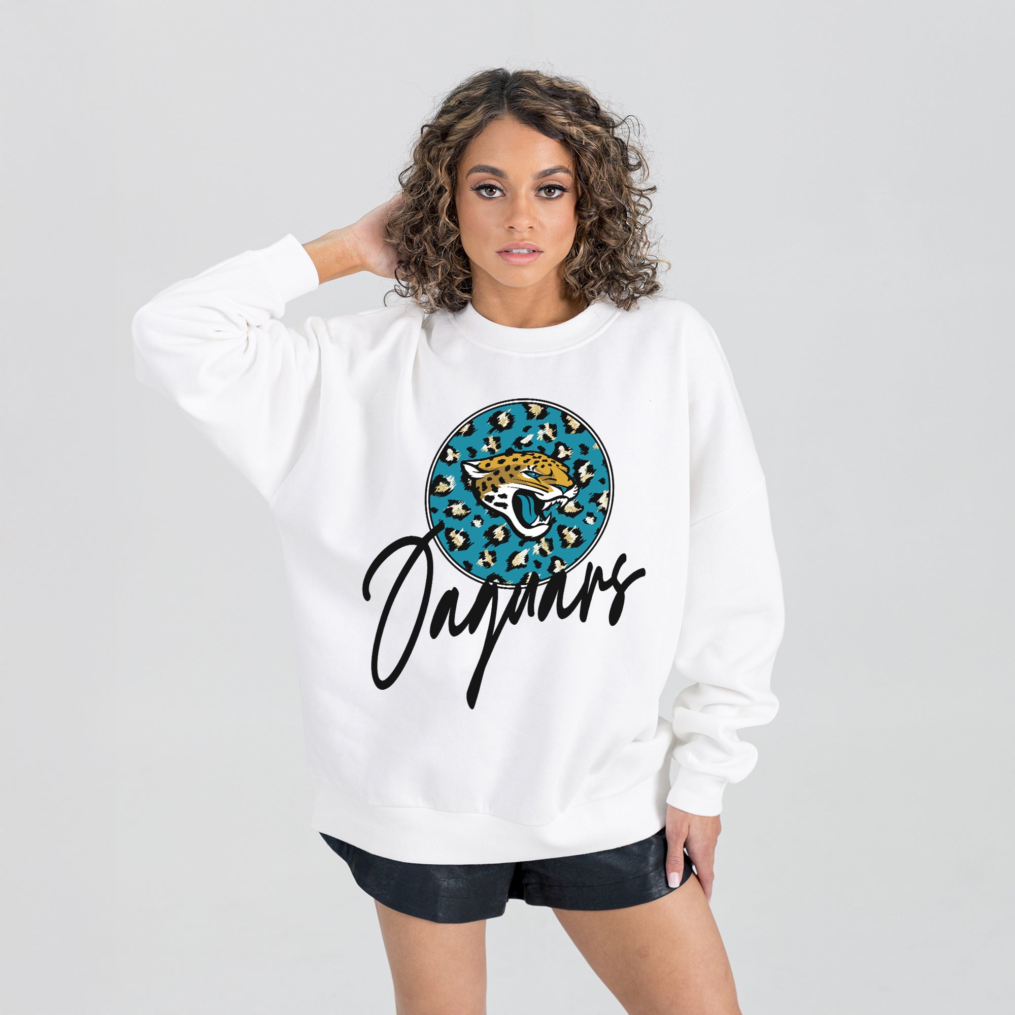 JACKSONVILLE JAGUARS WILD BREAKTHROUGH PREMIUM FLEECE CREWNECK PULLOVER
