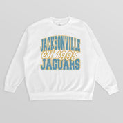 JACKSONVILLE JAGUARS FADED FORMATION PREMIUM FLEECE CREWNECK PULLOVER