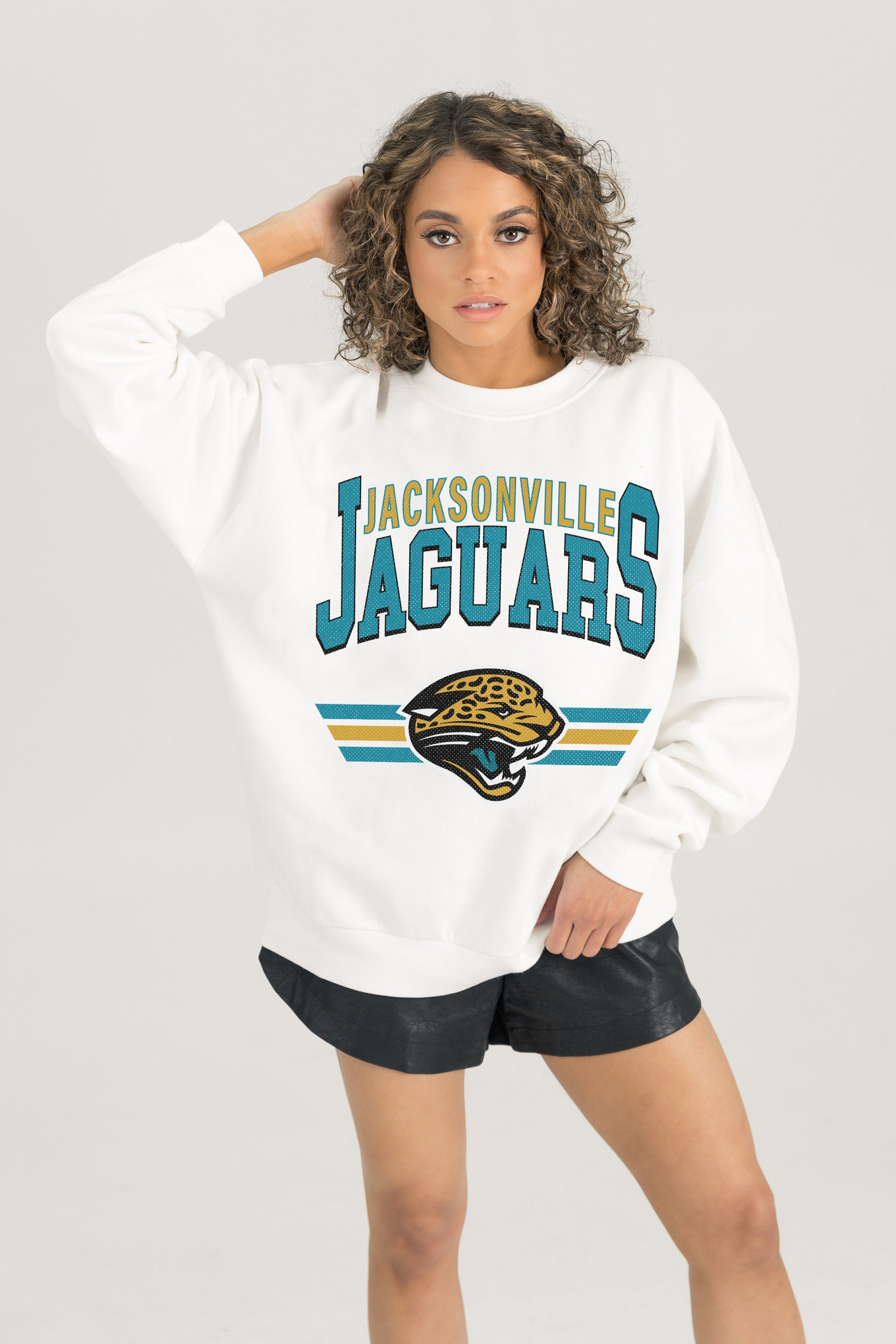 JACKSONVILLE JAGUARS SWIFT STRIKE PREMIUM FLEECE CREWNECK PULLOVER