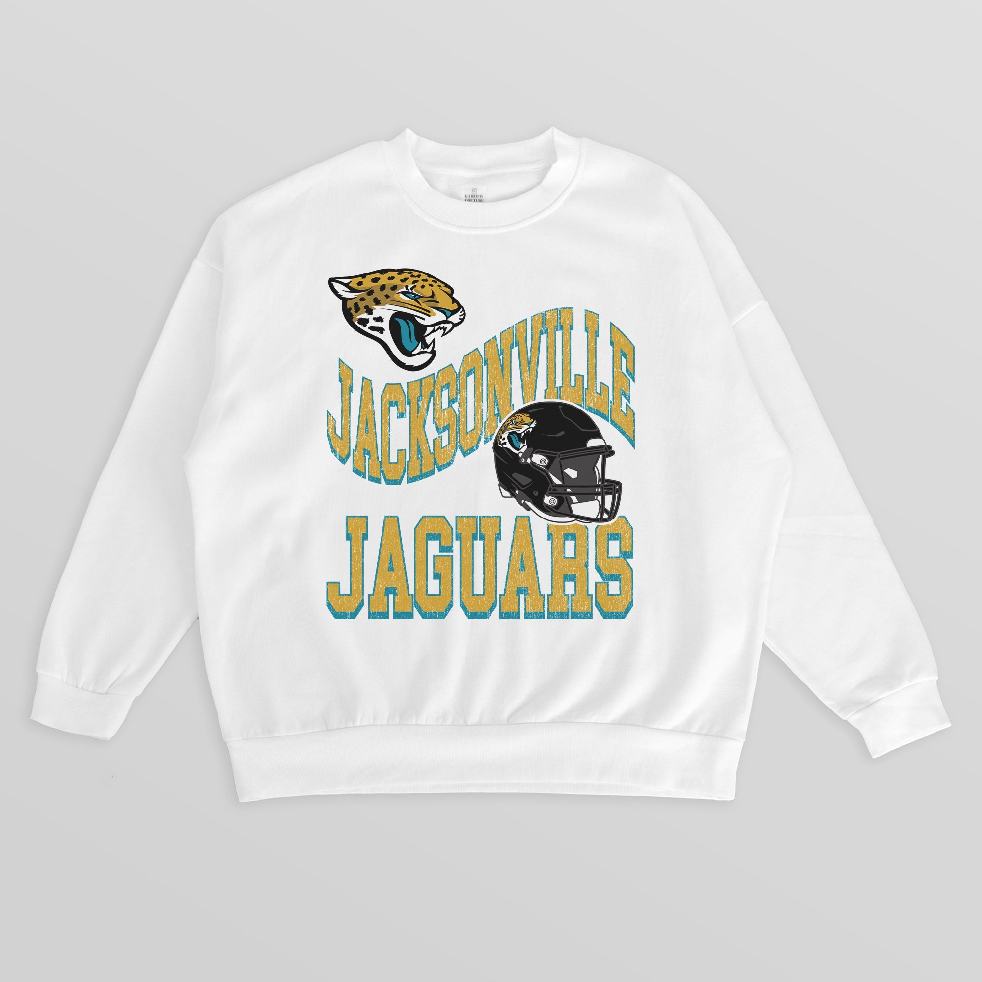 JACKSONVILLE JAGUARS HARD EARNED PREMIUM FLEECE CREWNECK PULLOVER