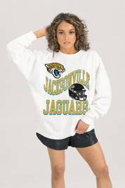 JACKSONVILLE JAGUARS HARD EARNED PREMIUM FLEECE CREWNECK PULLOVER